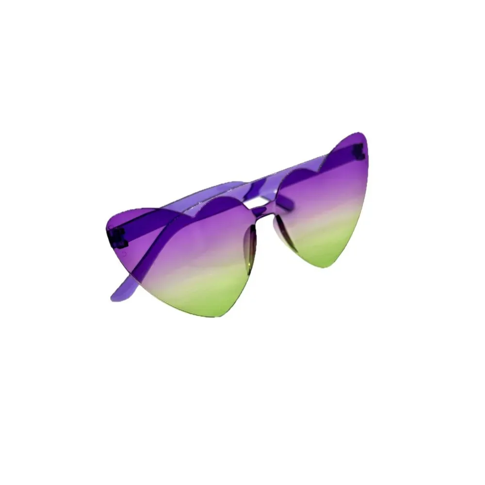 NEW Purple & Green Gradient Heart Sunglasses